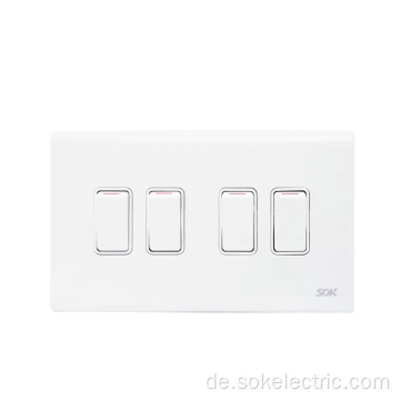 4Gang 1Way Lichtschalter 147x86mm CE und CB